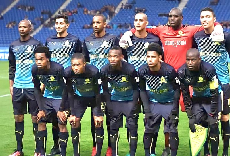 The Mamelodi Sundowns squad photographed before a match